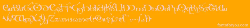 Hollyjinglesolidleft Font – Pink Fonts on Orange Background