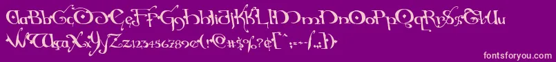 Fonte Hollyjinglesolidleft – fontes rosa em um fundo violeta