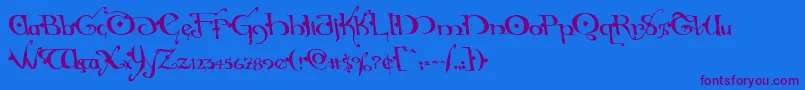 Więcej informacji o czcionce Hollyjinglesolidleft Czcionka Hollyjinglesolidleft – fioletowe czcionki na niebieskim tle