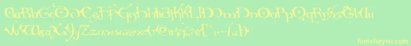 Hollyjinglesolidleft Font – Yellow Fonts on Green Background