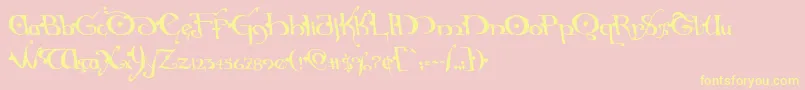 Hollyjinglesolidleft Font – Yellow Fonts on Pink Background