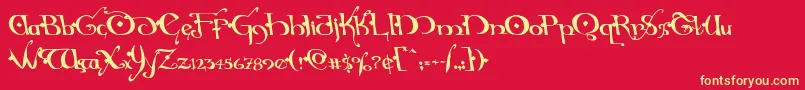 Hollyjinglesolidleft Font – Yellow Fonts on Red Background