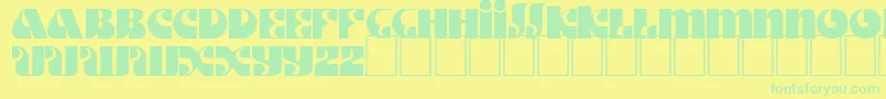 Czcionka DsMotterStyle – zielone czcionki na żółtym tle