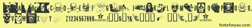 Skullts2 Font – Black Fonts on Yellow Background