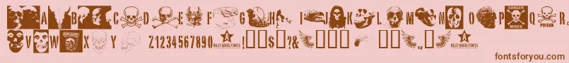 Skullts2 Font – Brown Fonts on Pink Background