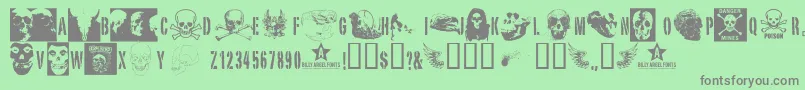 Skullts2 Font – Gray Fonts on Green Background