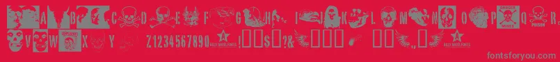 フォントSkullts2 – 赤い背景に灰色の文字