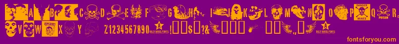 Skullts2 Font – Orange Fonts on Purple Background