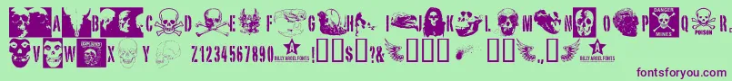 Skullts2 Font – Purple Fonts on Green Background