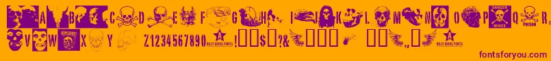 Skullts2 Font – Purple Fonts on Orange Background