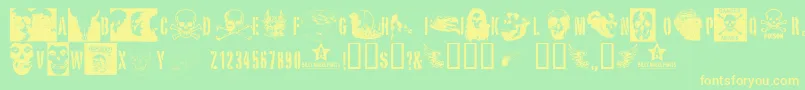 Skullts2 Font – Yellow Fonts on Green Background