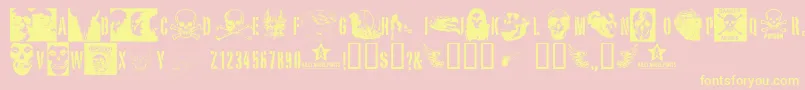 Skullts2 Font – Yellow Fonts on Pink Background