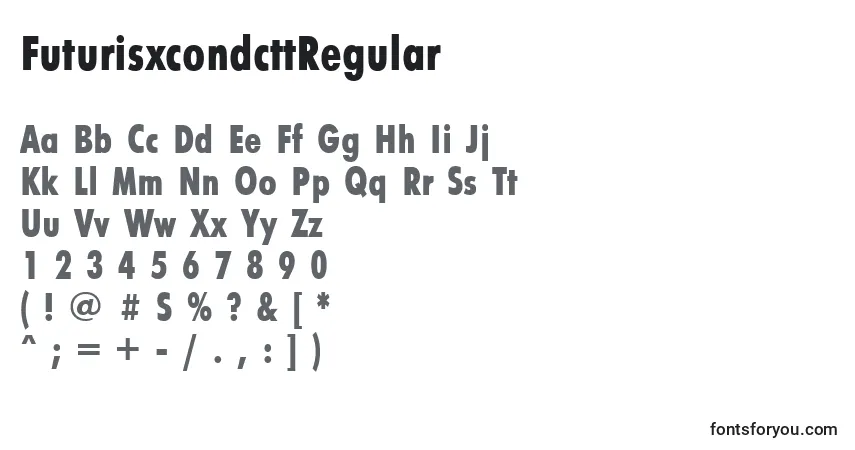 Шрифт FuturisxcondcttRegular – алфавит, цифры, специальные символы