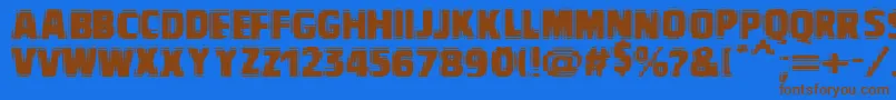 Vtcbadvision Font – Brown Fonts on Blue Background