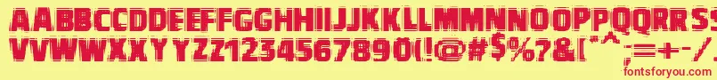 Vtcbadvision Font – Red Fonts on Yellow Background