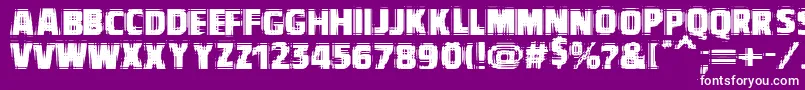 Vtcbadvision-Schriftart – Weiße Schriften auf violettem Hintergrund