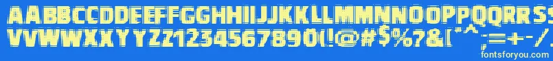 Vtcbadvision Font – Yellow Fonts on Blue Background