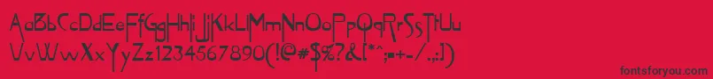 フォントVireoRegular – 赤い背景に黒い文字