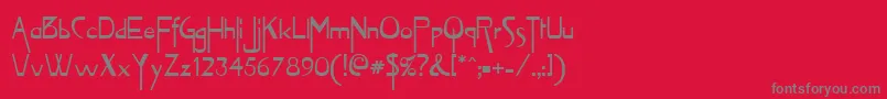 VireoRegular-Schriftart – Graue Schriften auf rotem Hintergrund