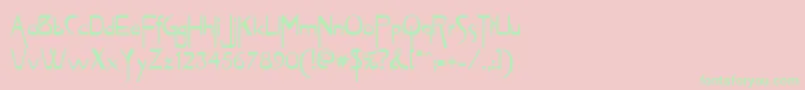 VireoRegular Font – Green Fonts on Pink Background