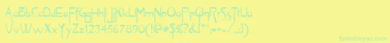 VireoRegular Font – Green Fonts on Yellow Background