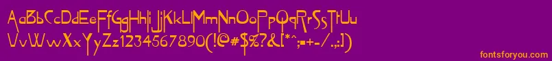 VireoRegular Font – Orange Fonts on Purple Background