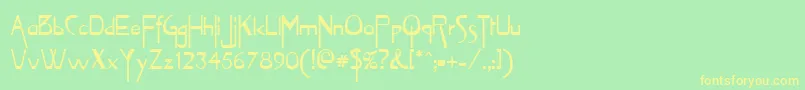VireoRegular Font – Yellow Fonts on Green Background