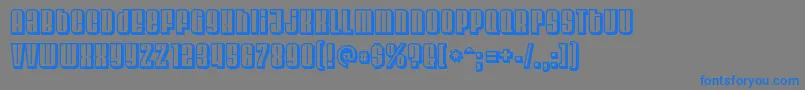 VelvendachillRegular-Schriftart – Blaue Schriften auf grauem Hintergrund