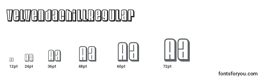 Размеры шрифта VelvendachillRegular