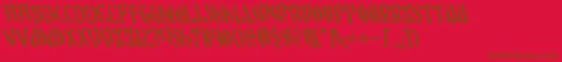 Xiphosrot-Schriftart – Braune Schriften auf rotem Hintergrund