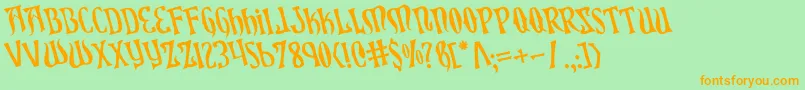 Xiphosrot Font – Orange Fonts on Green Background