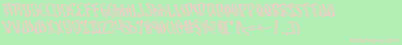 フォントXiphosrot – 緑の背景にピンクのフォント