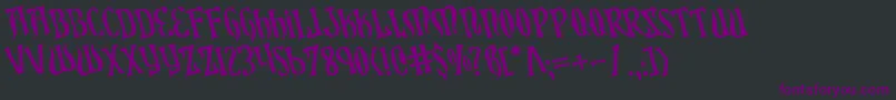 フォントXiphosrot – 黒い背景に紫のフォント