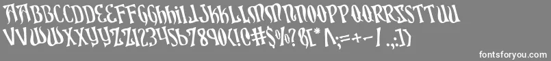 フォントXiphosrot – 灰色の背景に白い文字