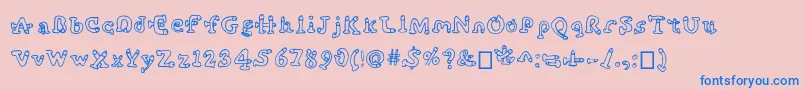 フォントCockfont – ピンクの背景に青い文字