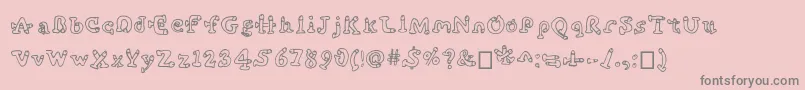 フォントCockfont – ピンクの背景に灰色の文字