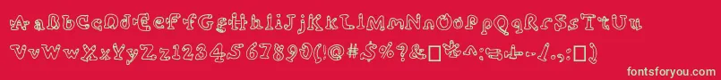 Cockfont Font – Green Fonts on Red Background