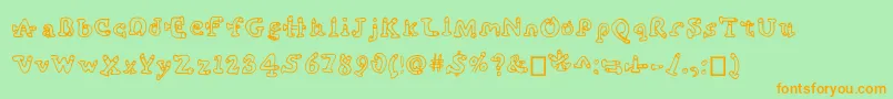 Cockfont Font – Orange Fonts on Green Background