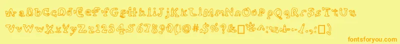 Saiba mais sobre a fonte Cockfont Fonte Cockfont – fontes laranjas em um fundo amarelo