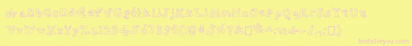 Cockfont Font – Pink Fonts on Yellow Background