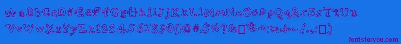 フォントCockfont – 紫色のフォント、青い背景