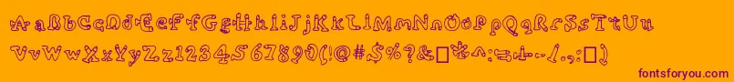 Cockfont Font – Purple Fonts on Orange Background