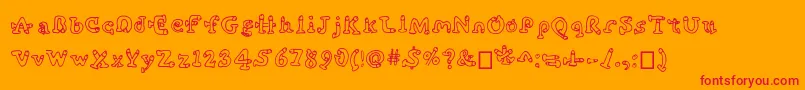 Fonte Cockfont – fontes vermelhas em um fundo laranja