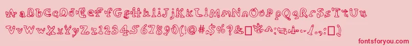 Cockfont-Schriftart – Rote Schriften auf rosa Hintergrund