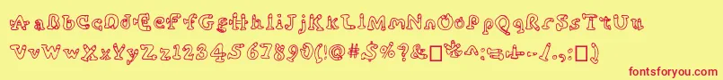 Cockfont Font – Red Fonts on Yellow Background