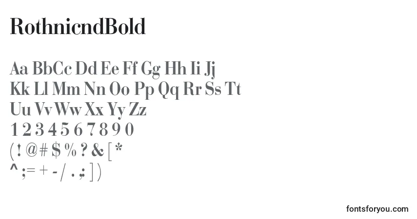 A fonte RothnicndBold – alfabeto, números, caracteres especiais