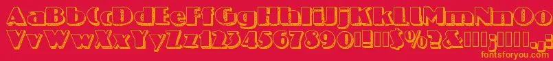 Nineteenohfive Font – Orange Fonts on Red Background