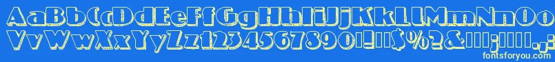 Nineteenohfive Font – Yellow Fonts on Blue Background