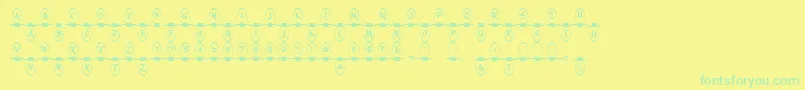 Więcej informacji o czcionce Christmaslightsindoor Czcionka Christmaslightsindoor – zielone czcionki na żółtym tle
