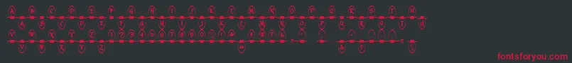 フォントChristmaslightsindoor – 黒い背景に赤い文字
